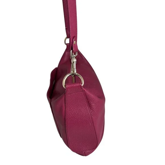 Furla Magenta Pebbled Leather Shoulder Bag - Picture 2 of 11
